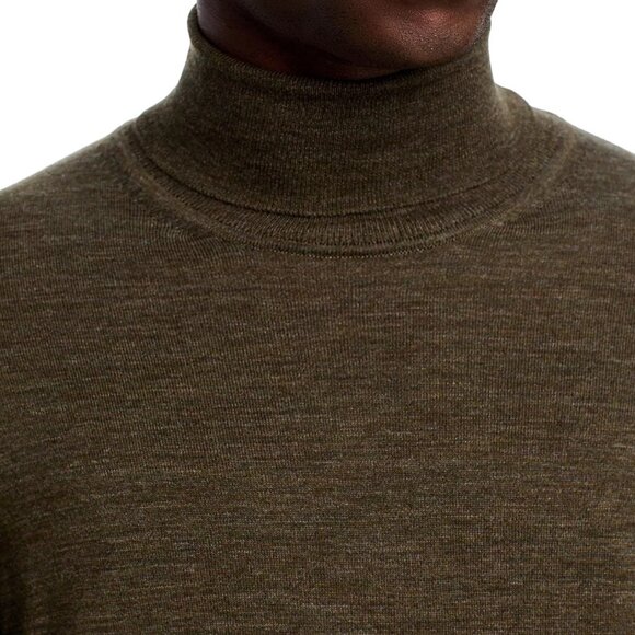 Hugo Boss Men's Long Sleeve BOSS Musso Turtleneck Virgin Wool Knit Sweater Green - Picture 2 of 6